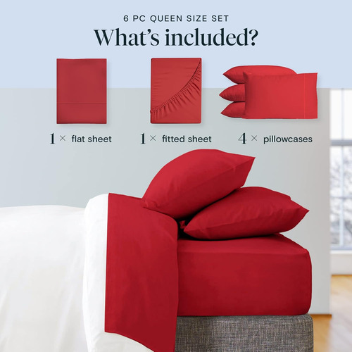 Juegos De Sábanas Y Fundas De Almohada Luxclub Red Aa Aa
