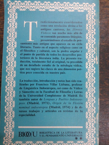 Imagen 2 de 4 de Himnos Vedicos * Edicion De Federico Lara *