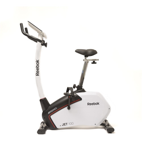 Imagen 3 de 11 de Bicicleta fija Reebok Jet 100 tradicional color blanco y negro