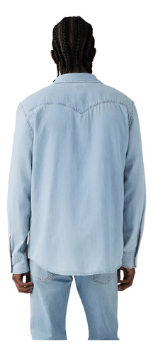 Camisa De Jean Levis Hombre Classic Western Celeste