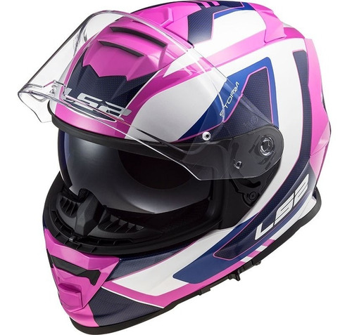 Capacete Ls2 Feminino Storm Ff800 Oculos Solar Techy Rosa Tamanho do capacete 60/L