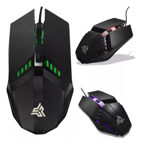 Mouse Gamer Knup Anubis 1200dpi Optical Led Rgb Com Fio Usb