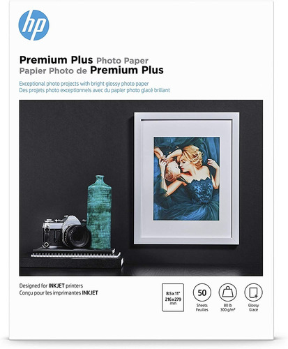 Papel Fotografico Hp Premium Plus Brillante 8,5x11 (50u)