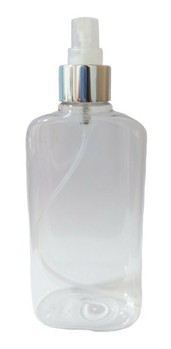 Botella Pet Petaca Transparente 250ml R24 Spray Plateadox100
