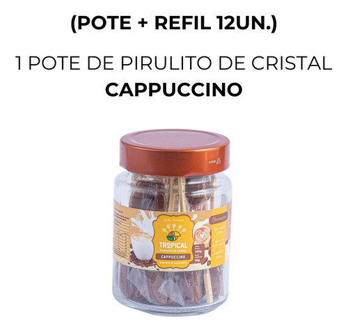 Pote C/ Pirulitos De Cristal - 24 Un P/ Café, Chá Cappuccino
