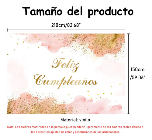 83x59 Inch Fondo De Fiesta De Niña Feliz Cumpleaños De Rosa