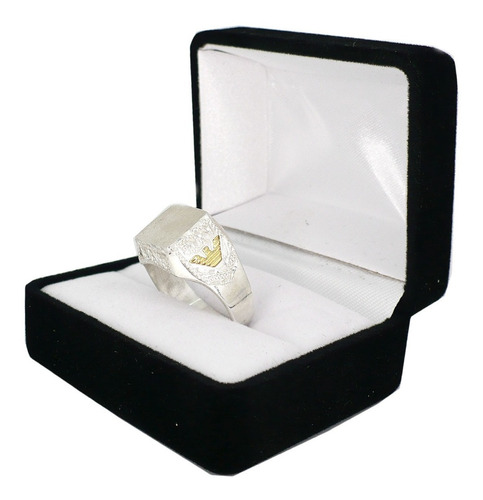 Anillo Mujer Hombre Plata 925 Y Oro Armaini Sello Oro Plata