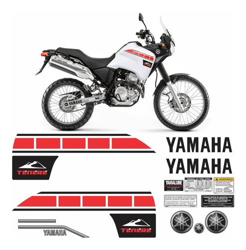 Kit Completo Adesivo Yamaha Tenere 250 2013 Branca Tnr007