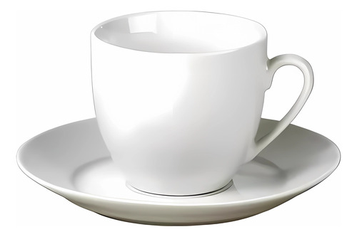 Taza De Té C/ Plato 220ml Blanco Porcelana Selecta X 6 Unid