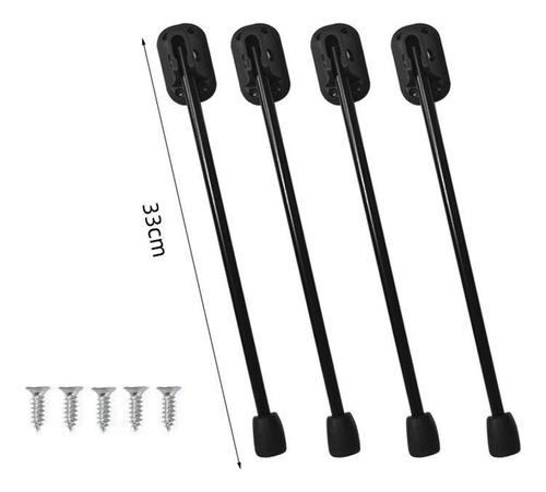 Pernas De Mesa Dobráveis De 4 Peças, Portáteis 33cm Preto