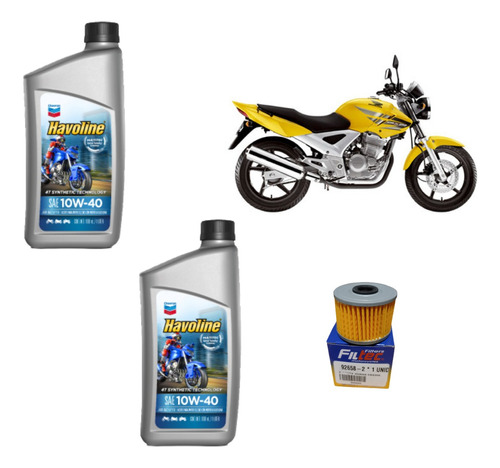 Kit Mantencion Moto Honda Cbx 250 2 Lts. 10w40 + Filtro