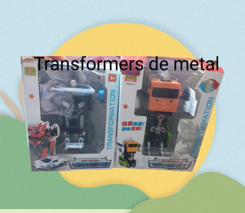 Transformers De Metal, Nuevo Carros Y Autobús Varios Colores