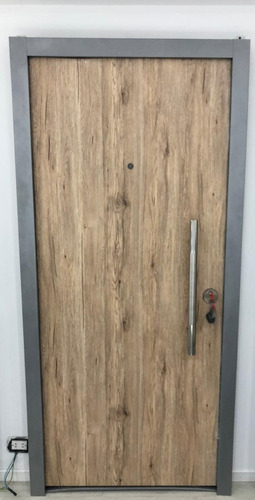 Puerta Doble Chapa Foliada Pvc Simil Madera M880 Med 80x200