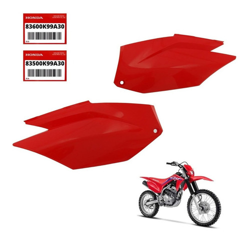 Par Tampa Number Lateral Original Crf250f Crf 250f Vermelha