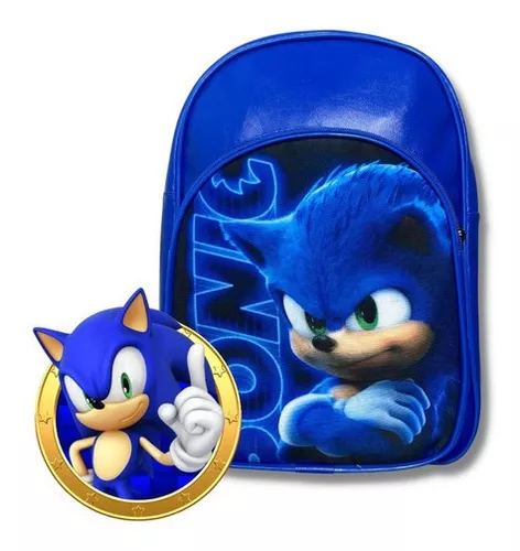 Mochila Escolar Infantil Meninos Super Sonic o Ouriço Azul e Seus