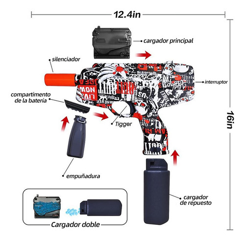 Juguete Ametralladora De Hidrogel Automatica