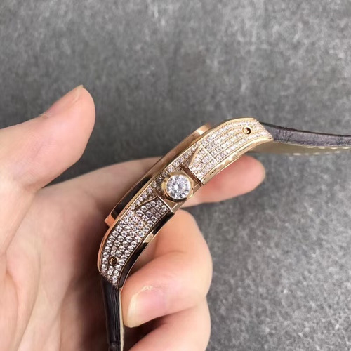 Cartier Santos 100 Diamond Esfera Plata Reloj Señora 1a2