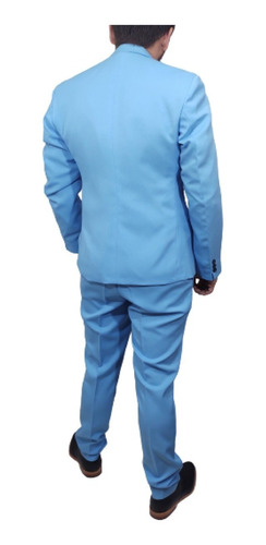 Imagen 8 de 10 de Ambo Traje Hombre Color Celeste Talle Grande