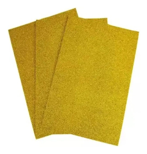 Goma Eva Glitter 6 Unidades 20x30cm Dorado