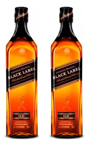 Whisky J.walker Black Label 12 Años 750ml X2 Zetta Bebida