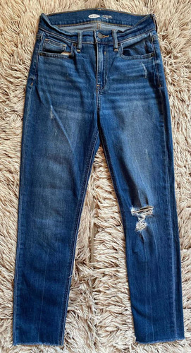 Jeans Rasgados Old Navy Straight Cintura Alta Mujer Talla 0