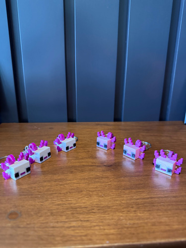 Llaveros De Ajolote Estilo Minecraft, 6pz
