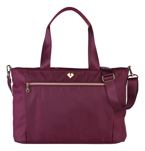 Bolsa Para Laptop Mujer Portafolio Maletín Crossbody Luckyly Color Vino