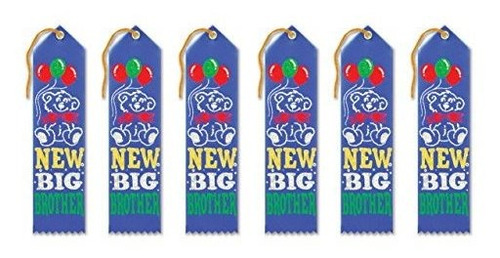 Beistle New Big Brother Award Ribbons, 2 Por 8 Pulgadas, Paq