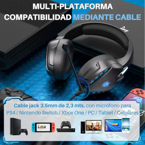 Auriculares Gaming con microfono, Cascos Gaming, Auriculares para Juegos  para PS4 / PC/Xbox One/Switch/Tabl…