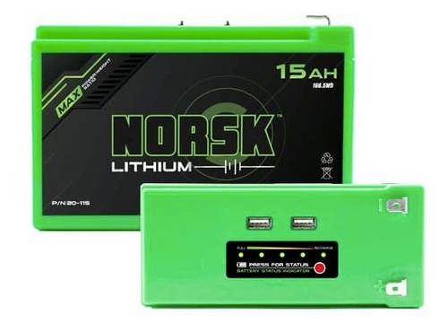 Norsk Lithium Bateria Ion Litio 12 V 15 Ah Puerto Usb Ultra