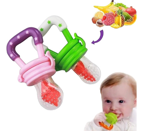 Chupete Para Frutas Bebe Alimentación Mordillo Silicona Nena 1