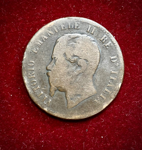 Moneda 10 Centésimos Italia 1862 M Km 11 Vittorio Emanuele 2 (Usado)