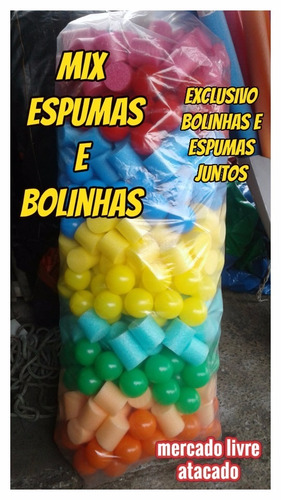 Imagem 4 de 10 de Bolinhas + Espumas Mix Piscina Kit C/ 500 Unidades Promoção