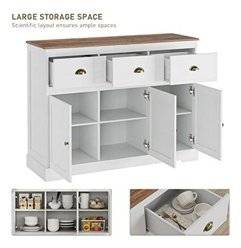 Mueble Buffet Alacena Cocina Vintage Blanco Antiguo