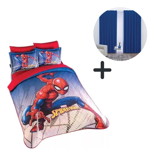 Edredón Spider-man In The City Mat/ Ind C/ Cortinas Concord