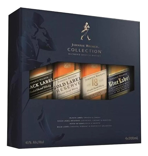 Whisky Escoces Johnnie Walker Collection 4x200 Ml Sin Caja