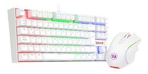 Kit Teclado + Mouse Gamer Redragon Blanco K552rgb-ba-w