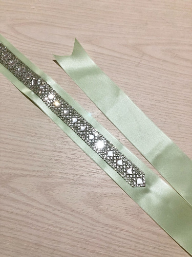 Cinturon Cinta Lazo Raso Para Vestido Novia Fiesta Colores Color Verde Talle 1