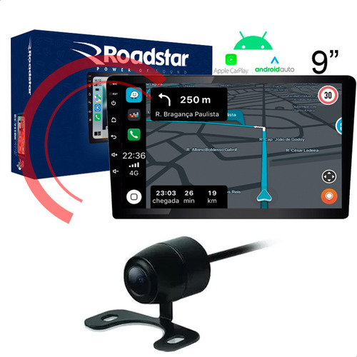 Multimídia Roadstar Rs915br Prime Android Carplay 9 Pol Ré