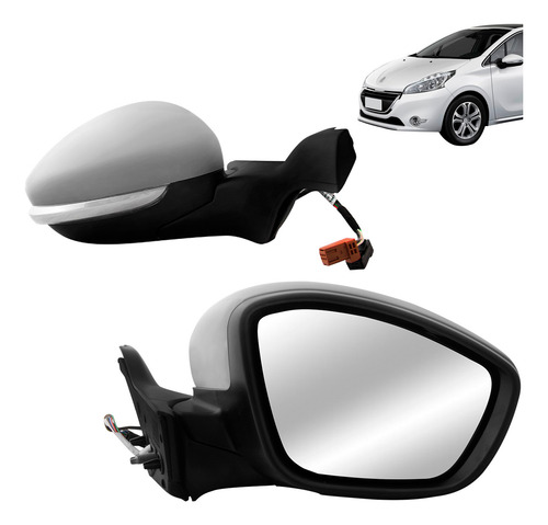 Retrovisor Externo Peugeot 208 13 A 17 18 Elétrico Com Seta