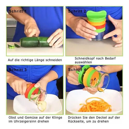 Cortador Manual En Espiral Para Espaguetis Con Verduras Kitc