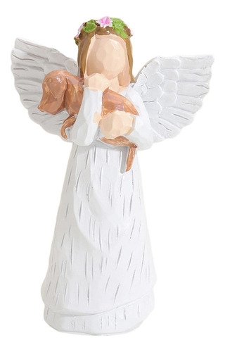 Estatuilla De Ángel De Resina, Ángel De, Perro Fallecido,
