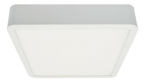 Lámpara Led De Sobreponer Cuadrada Estevez 18w Luz Cálida Estructura Blanco