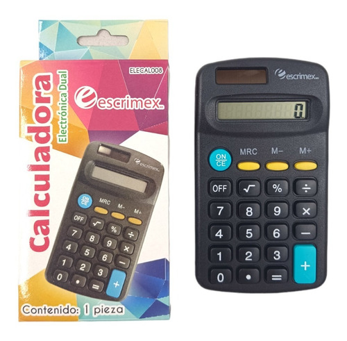 50 Calculadoras Básicas Escolar Escrimex 8 Dig. Solar 