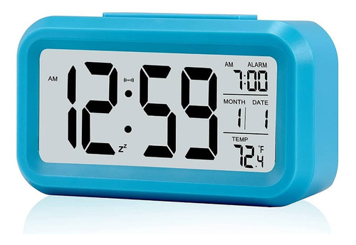 Reloj Despertador Lcd Luz Led Alarma Fecha Temperatura 