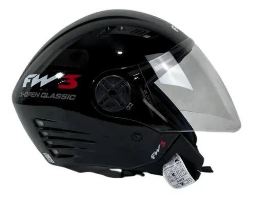 Capacete Aberto P/ Moto Fw3 Viseira Cristal X Open Inmetro — foto 1