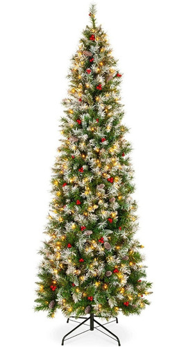Árbol De Lápices De Navidad Preiluminado Y Predecorado 228cm
