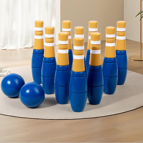 Li Juego De Bolos De Madera For Niños, Juguete For Niños