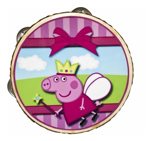 Instrumento Musical Pandereta Personalizada Peppa Pig