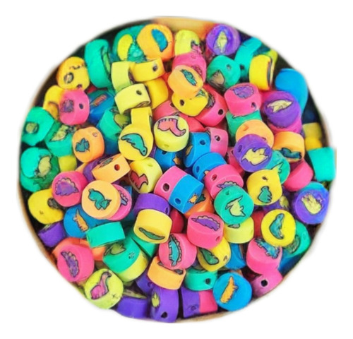 20 Dijes Fimo Dinosaurios 1cm Dinos Pulseras Surtidos